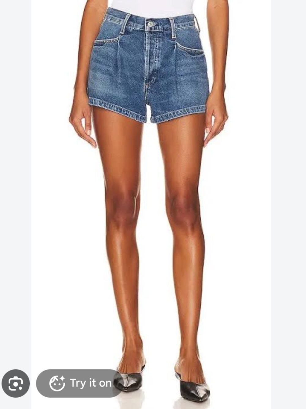 NWT Citizens of Humanity Franca Pleated Baggy Blue Harbor Denim Jean Shorts 29